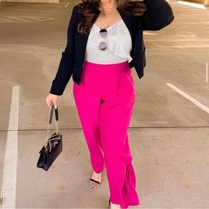 INC Pink Wide Leg Dress Pants Size Large